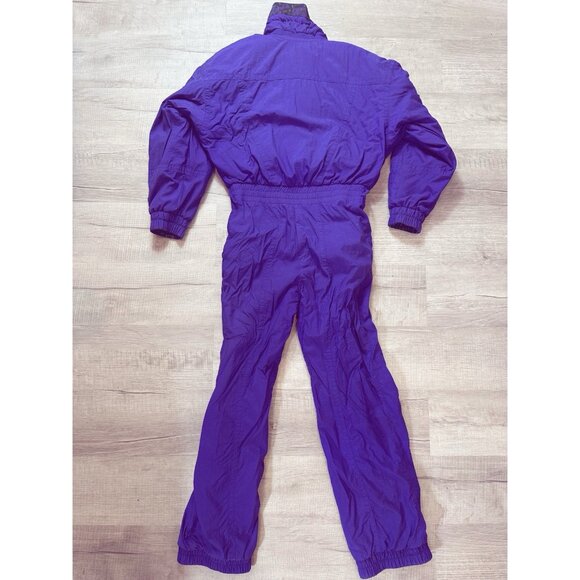 Vintage 80s Tyrolia Reversible Ski Suit Womens One Piece Snowsuit Snow Bib Sz 10 - Picture 9 of 13
